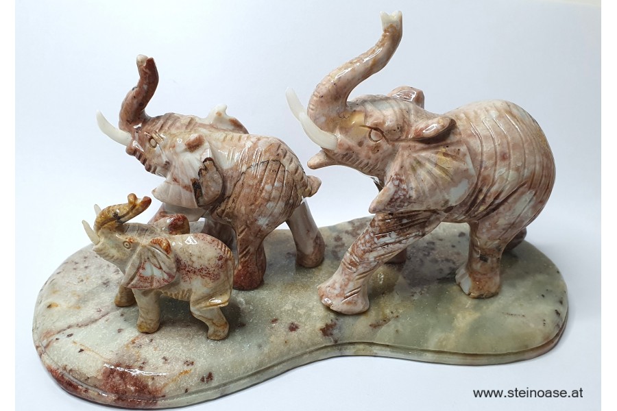 Elefanten Familie 3-teilig, Speckstein